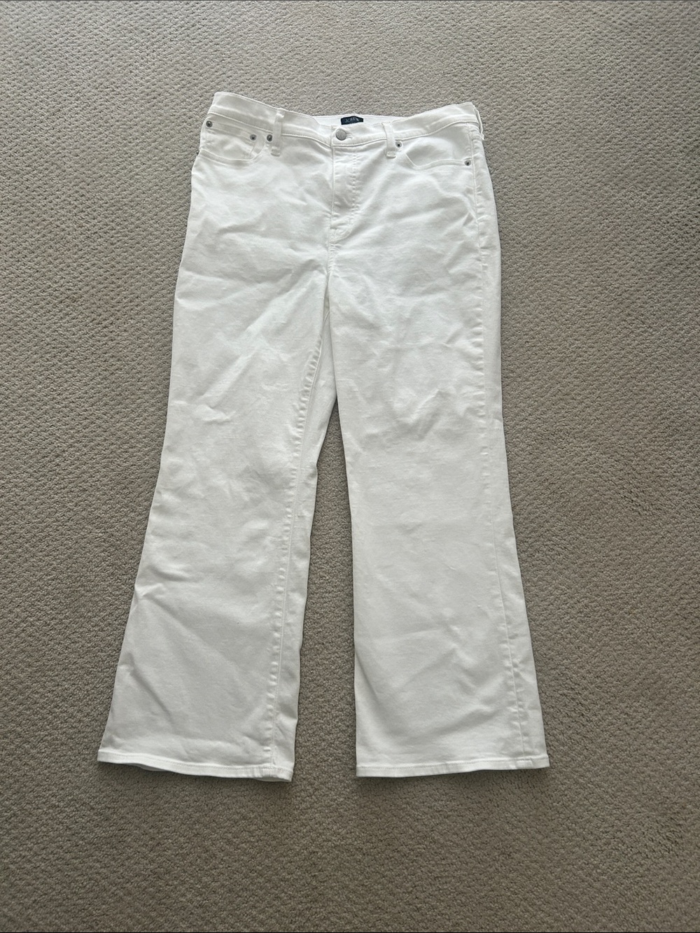 Women’s White J-Crew ankle flare denim